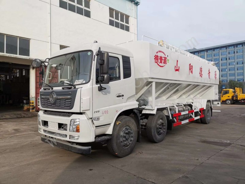 東風天錦小三軸30方散裝飼料運輸車   豬飼料車廠家報價